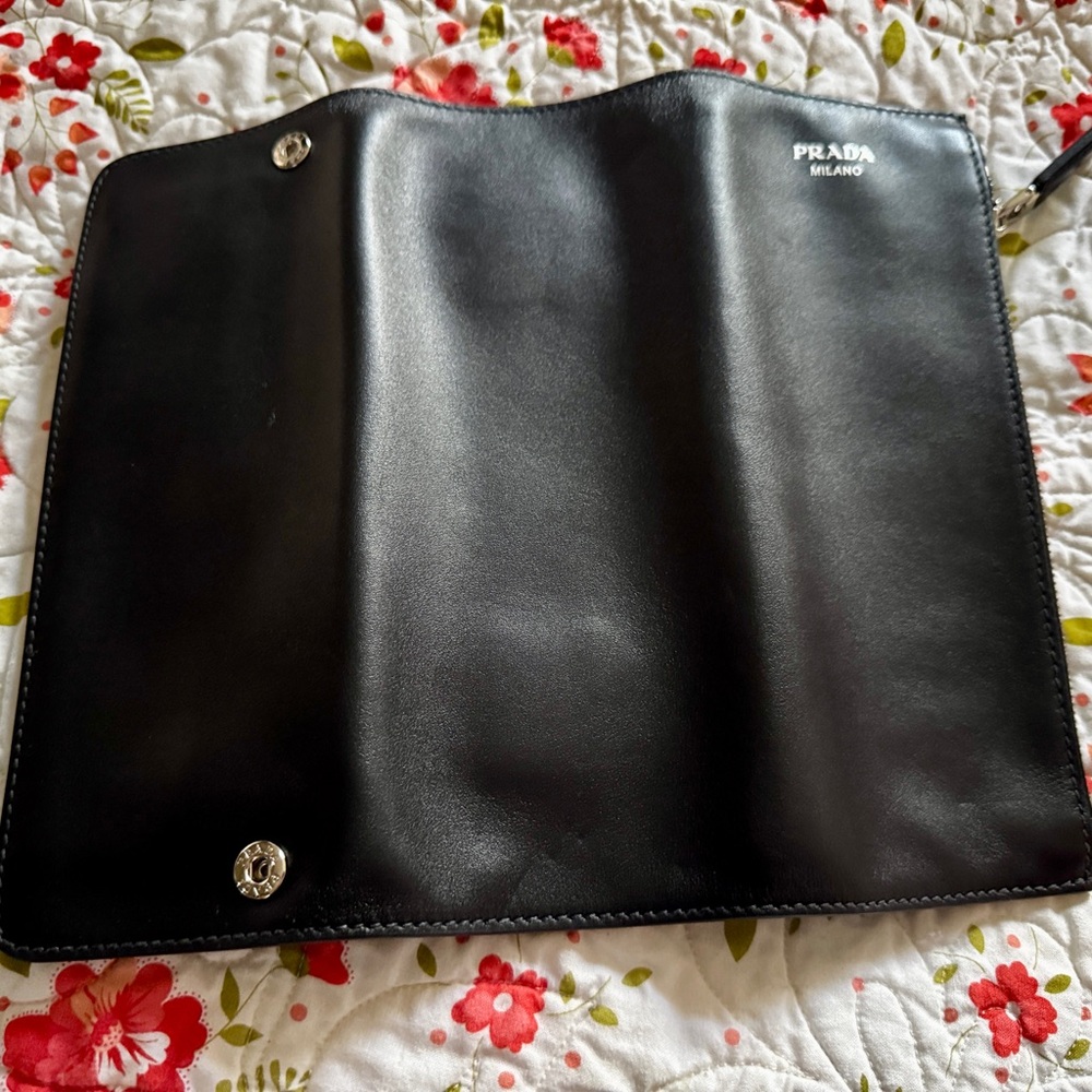 Prada Black Leather with Tri-Fold Design